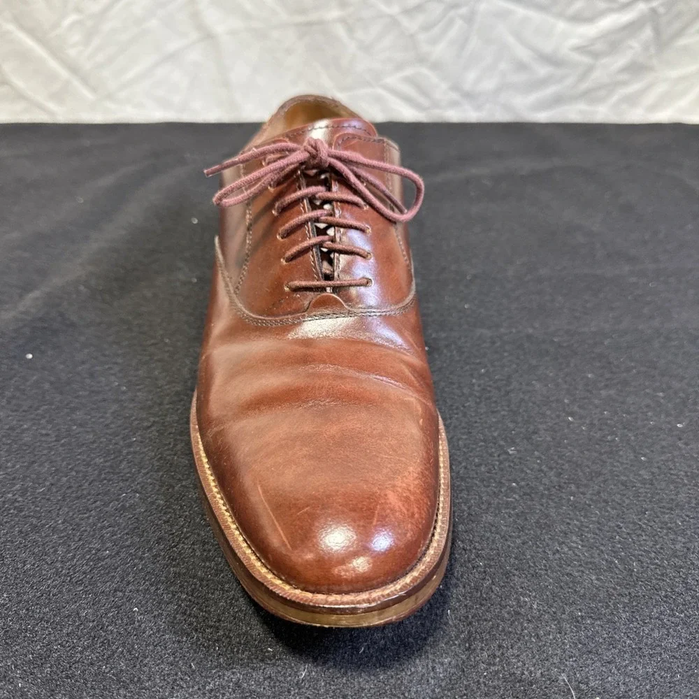 Cole Haan Men's 9.5M C12848 Brown Leather Lace Up Oxfords Dress Shoes